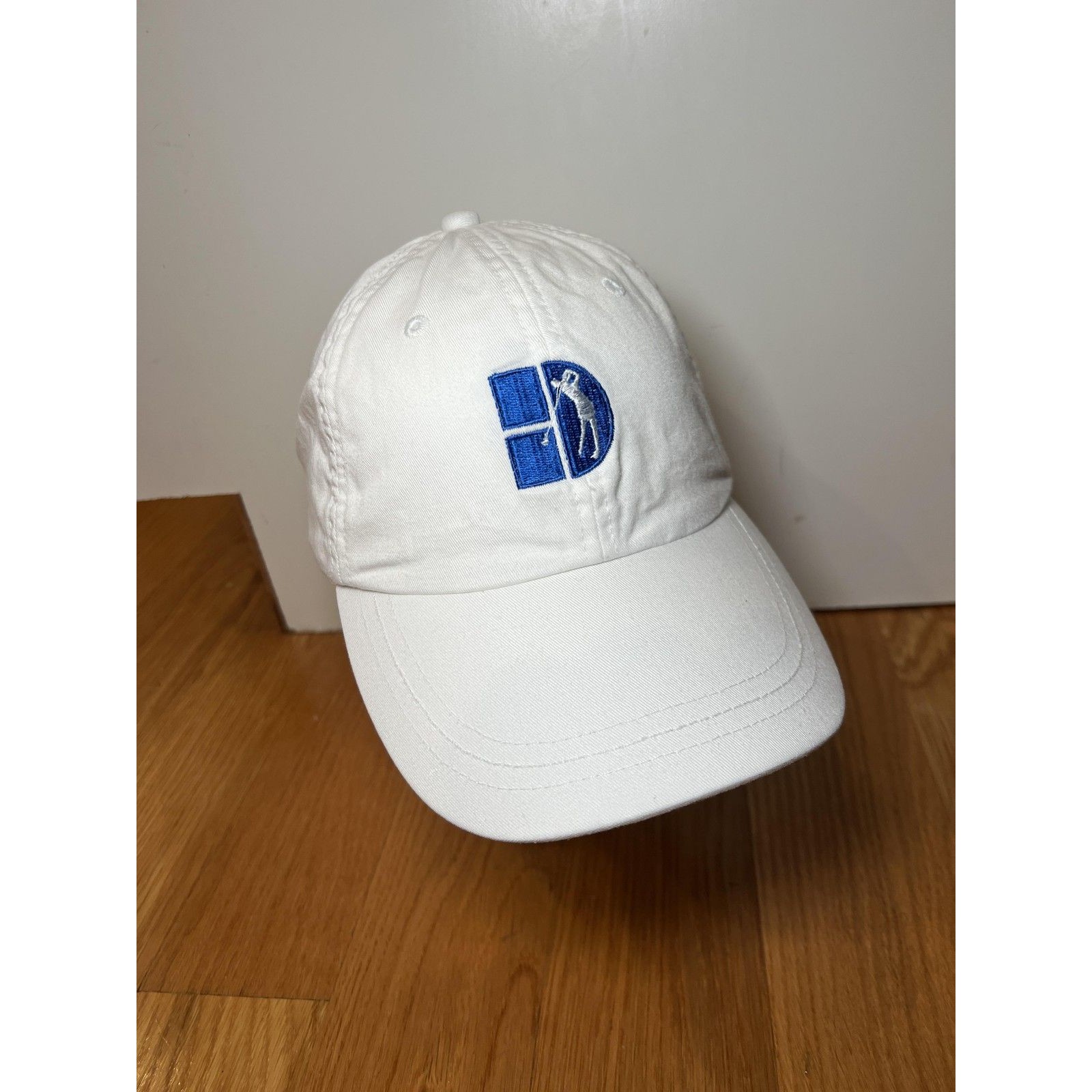 Silvestri Fencing Hat Cap Strap Back White Adams Logo Leather Strap Mens